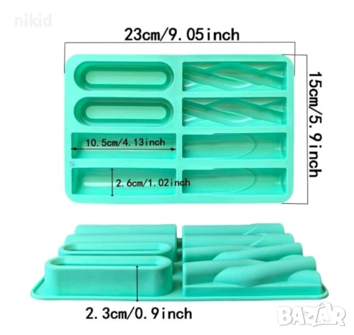 Микс 8 дълги правоъгълни форми за мюсли бар барчета силиконов молд форма фондан шоколад гипс сапун , снимка 3 - Форми - 51067357