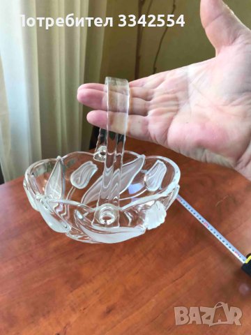 ФРУКТИЕРА КОШНИЦА ДЕБЕЛО РЕЛЕФНО СТЪКЛО БЪЛГАРИЯ, снимка 5 - Други ценни предмети - 44496641