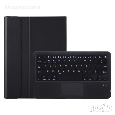 AM27-A Кожен Калъф с Bluetooth Клавиатура с Тъчпад за Lenovo Tab K11 Plus - Стойка, Холдер за Стилус