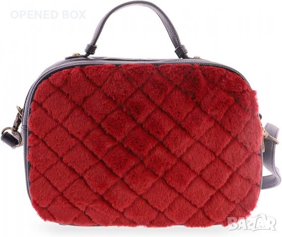FOR TIME Furry Дамска чанта 20 x 12 x 12 cm Червена, снимка 2 - Чанти - 39386855