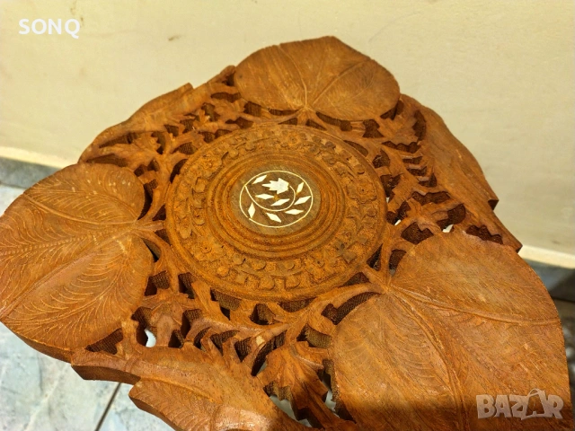 Прекрасни Сгъваеми Помощни Масички Дърворезба, снимка 6 - Антикварни и старинни предмети - 53556050