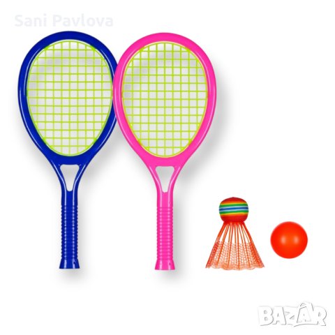 Комплект от 2 ракети за тенис с перце и топче, снимка 1 - Други - 42033863