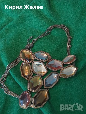 ЗЛАТИСТА ОГЪРЛИЦА с ФАСЕТИРАНИ КРИСТАЛИ 75101, снимка 11 - Колиета, медальони, синджири - 29771755