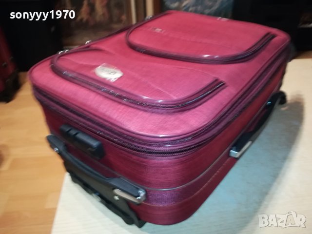 НОВ КУФАР 55Х36Х20СМ ЧЕРВЕН ДЕНИМ 1808231751, снимка 2 - Куфари - 41896601