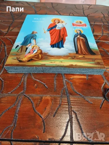 Руска икона "Богородица,радост на всички скърбящи"., снимка 3 - Антикварни и старинни предмети - 48245558