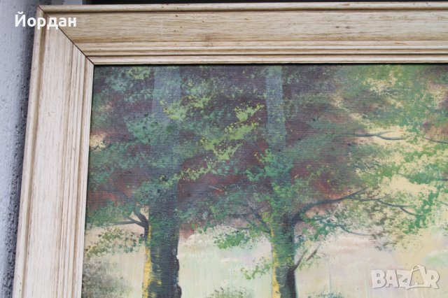 Картина масло върху платно дървена рамка, снимка 5 - Антикварни и старинни предмети - 41209665