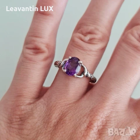 ✨ Пръстен „Виолетово вдъхновение“ – Аметист и Сребро 925, снимка 4 - Пръстени - 50892746