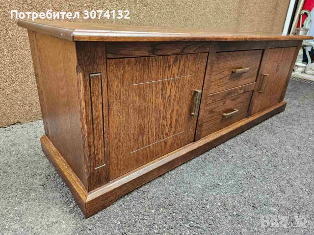 Масивен нисък дъбов шкаф с механизми, снимка 4 - Шкафове - 49184255