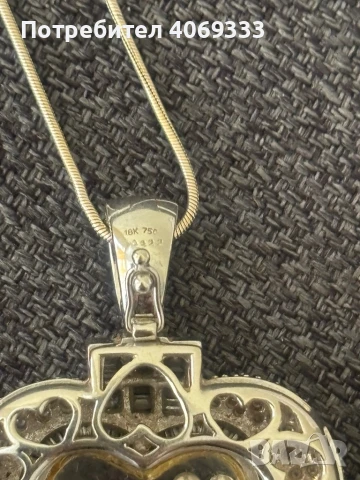 Дамско колие 18карата бяло злато с 220бр естествени Диаманта, снимка 10 - Колиета, медальони, синджири - 51046701