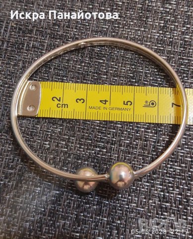 Продавам дамска сребърна регулируема гривна, проба 925, 8 гр., снимка 2 - Гривни - 41814166