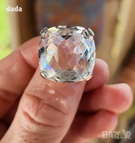 Swarovski пръстен Merlin с голям кристал размер 58, снимка 6 - Пръстени - 56116070