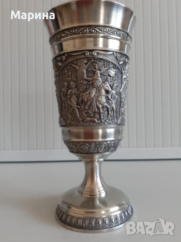 Чаша, кубок за вино от калай, 300 мл, Antik*Vintage #07 Запазено, снимка 1