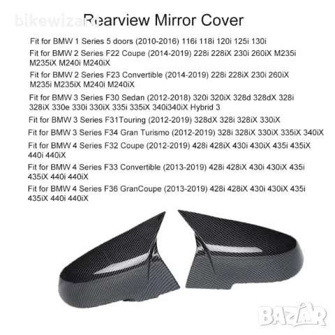 BMW F20 F21 F22 F23 F30 F31 F32 F33 F36 F87 M2 X1 E84 Комплет капаци за огледала НОВИ, снимка 3 - Аксесоари и консумативи - 48714959