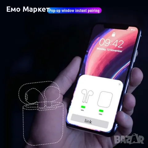 Безжични слушалки Inpods i12 TWS с цветен дизайн и управление чрез докосване, снимка 2 - Bluetooth слушалки - 49149749