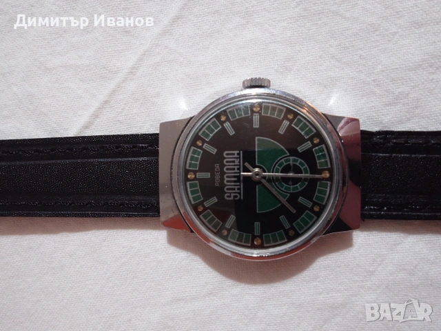 Съветски механичен часовник Победа - Самара – работещ, с черна кожена каишка - 18мм. , снимка 8 - Мъжки - 53025179