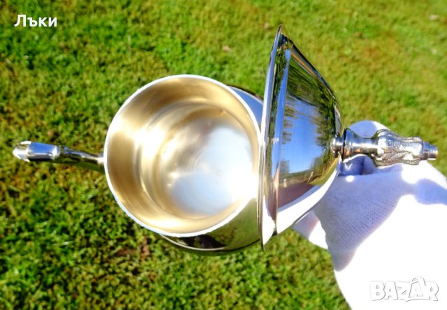 Посребрена бронзова кана,английска. , снимка 8 - Антикварни и старинни предмети - 34563119