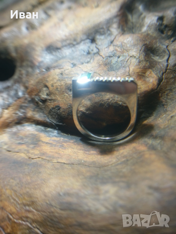 Сребърен пръстен със смарагд, снимка 3 - Пръстени - 36233456