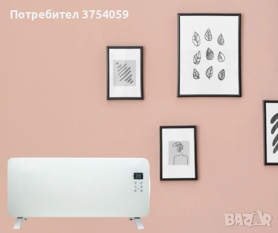 Конвектор, 2000W, стъклен панел, снимка 2 - Други - 51273531