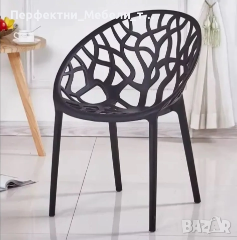 Ефектен,дизайнерски стол полипропилен,градински стол,трапезен икономичен стол за външна употреба, снимка 3 - Градински мебели, декорация  - 52117024