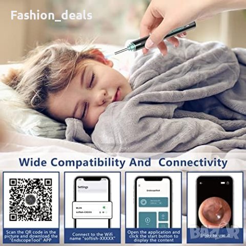 Нова 1920P HD Камера за Почистване на Уши VITCOCO с 6 LED светлини", снимка 3 - Други - 42702028