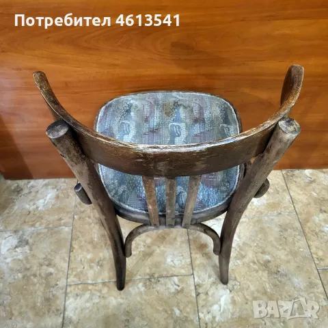 АНТИКА! Перфектен ретро стол ОРИГИНАЛЕН ЕТИКЕТ-ДИП Никос Белоянис Троян, снимка 8 - Антикварни и старинни предмети - 55788535