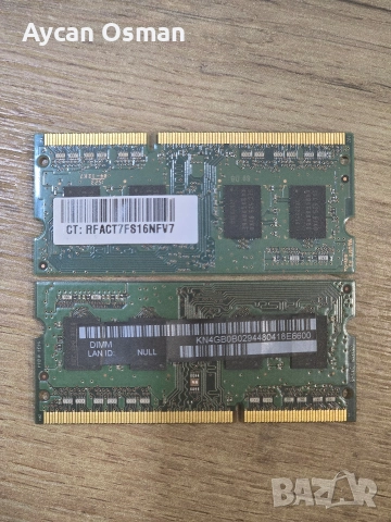 Комплект RAM памет Samsung 2×4GB DDR3L SO-DIMM 1600MHz – PC3L-12800S , снимка 4 - RAM памет - 52921189