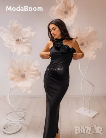 Дълга черна дамска рокля , снимка 3 - Рокли - 48075979