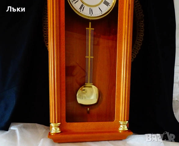 Немски стенен часовник с махало,мелодични гонгове. , снимка 3 - Антикварни и старинни предмети - 51882248