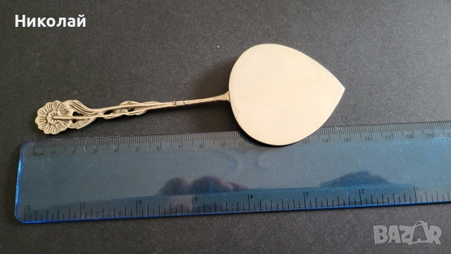 Красива Сребърна шпатула с множество маркировки , снимка 7 - Антикварни и старинни предмети - 52997139
