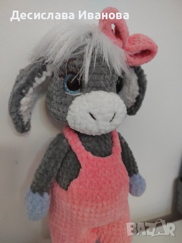 ръчно плетено магаренце, снимка 3 - Плюшени играчки - 44202554