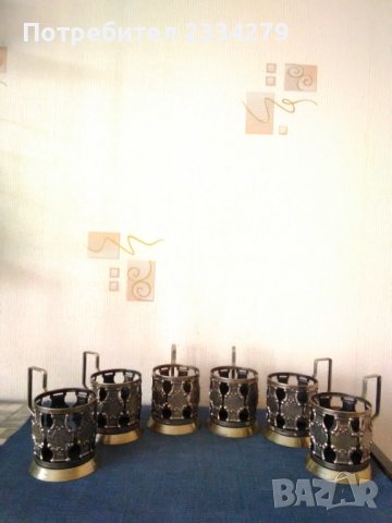 Стакани за чай,посребрени и изработен от мелхиор , снимка 6 - Сервизи - 40696346