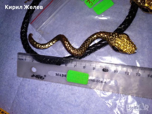 НЕОГОТИЧЕСКА ВИНТИДЖ АРТ ФИГУРАЛНА ЗМИЕВИДНА ОГЪРЛИЦА с БРОНЗОВИ ПОЗЛАТЕНИ ЗМИИ 16003, снимка 7 - Колиета, медальони, синджири - 41396411
