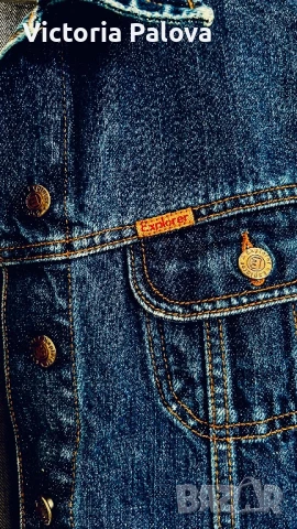 Тъмносиньо късо  дънково яке EXPLORER, снимка 7 - Якета - 50444680