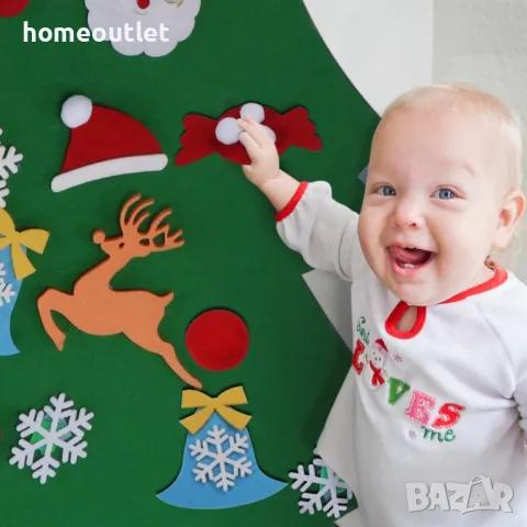 ПРОМОЦИЯ Коледна елха от филц с отделящи се орнаменти + калъф за съхранение SUPTEMPO X00132IQ71, снимка 6 - Декорация за дома - 48404484