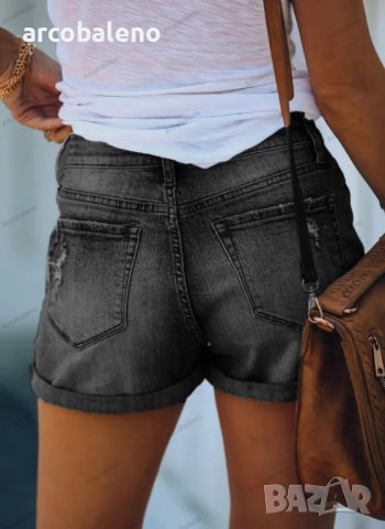 Модни дамски дънкови къси панталони, 3цвята - 023, снимка 7 - Къси панталони и бермуди - 41648717