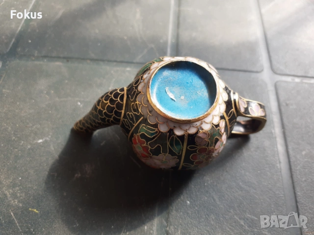 Клоазоне -чайник миниатюра, снимка 4 - Антикварни и старинни предмети - 53281321