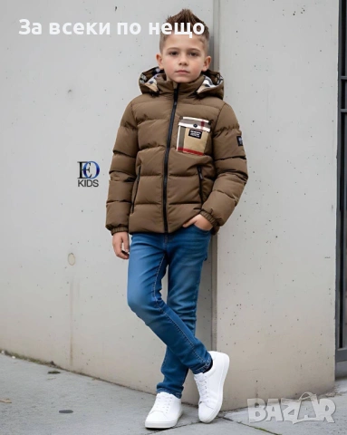 Burberry Детско Зимно Яке С Пух На Качулката Код SK785