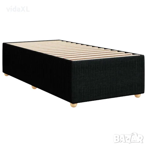 vidaXL Боксспринг легло с матрак, черно, 90x200 см, плат, снимка 10 - Спални и легла - 56146945