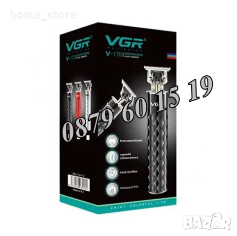 Професионална машинка за подстригване VGR V-170, Безжична машинка за подстригване, снимка 5 - Машинки за подстригване - 50491754
