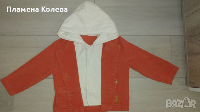 Унисекс джинсово сако с двойно лице 98см, снимка 2 - Детски якета и елеци - 36223569