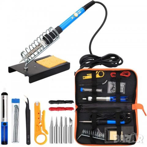 Поялник, Мултицет, Комплект за запояване с мощен поялник с терморегулатор и аксесоари, с мултиметър, снимка 3 - Друга електроника - 38787423