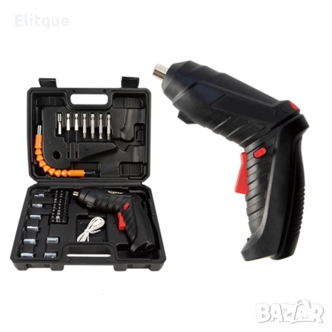 Акумулаторна електрическа бормашина 47 части в комплект с куфар, снимка 3 - Друга електроника - 52888995