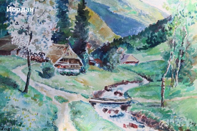 Стар немски акварел, снимка 4 - Колекции - 41447736