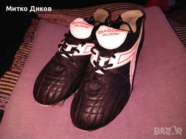 DIADORA RUGBY обувки с метални бутони освен за ръгби стават и за футбол като нови №44, снимка 2 - Футбол - 38762293