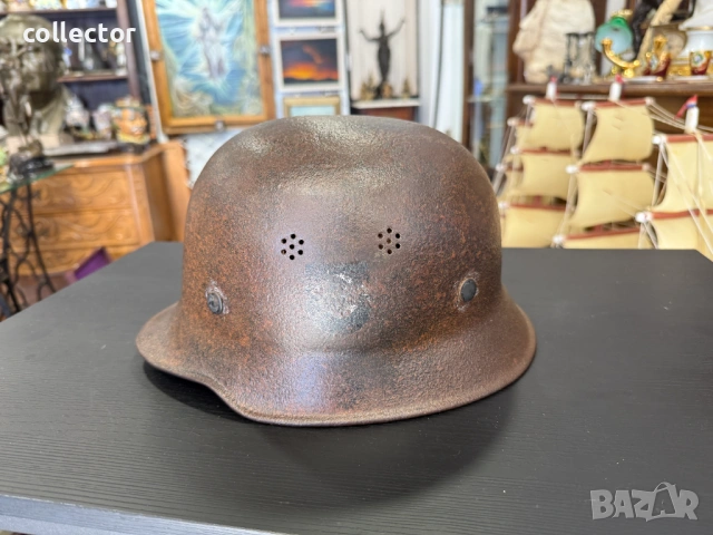 Немска полицейска/пожарникарска каска M34. №7904, снимка 3 - Антикварни и старинни предмети - 53648515