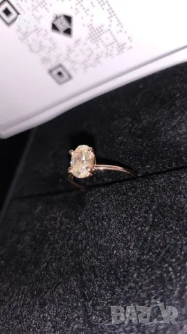 Пръстен от Розово злато - 1.15 карата Жълт естествен диамант., снимка 7 - Пръстени - 47753188