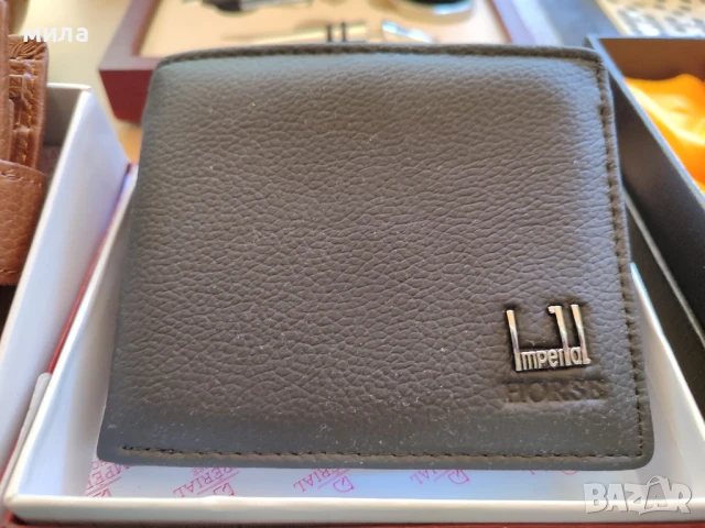 Мъжки кожен портфейл в кутия, снимка 3 - Портфейли, портмонета - 51236728