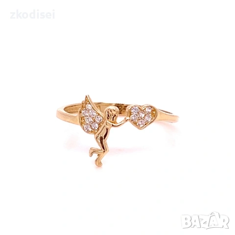 Златен дамски пръстен 1,24гр. размер:55 14кр. проба:585 модел:37734-4