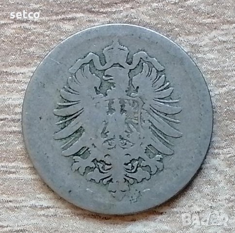 Германия 5 пфенига, 1874 "F" - Щутгарт д65, снимка 2 - Нумизматика и бонистика - 33797094