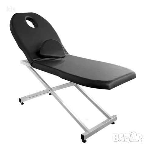 Стационарно метално легло за козметика и масаж T00, Черен